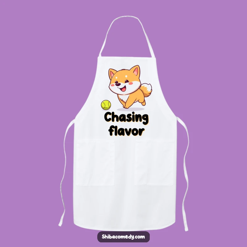 Funny Shiba Inu Fetch Apron: Cook with Playfulness and Hilarious Style!