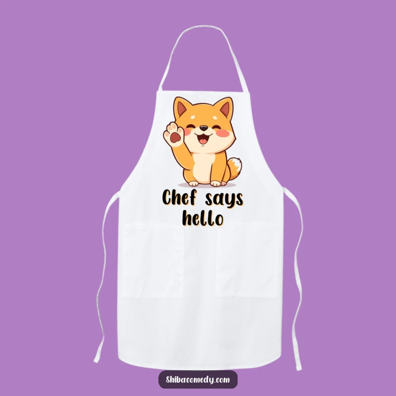 Funny Cheerful Shiba Inu Apron: Greeting Chef Pup, a Fun Funny Gift