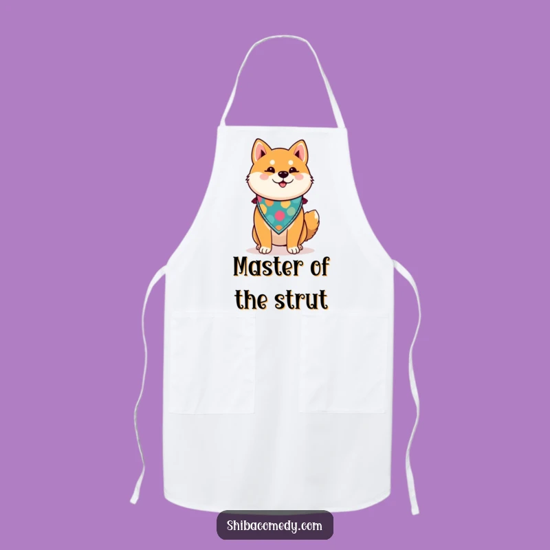 Funny Chef Shiba Inu Apron - Proud Dog with Bandana Kitchen Accessory