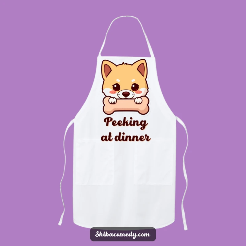 Funny Shiba Inu Chef Apron - Curious Dog for Kitchen Hide-and-Seek