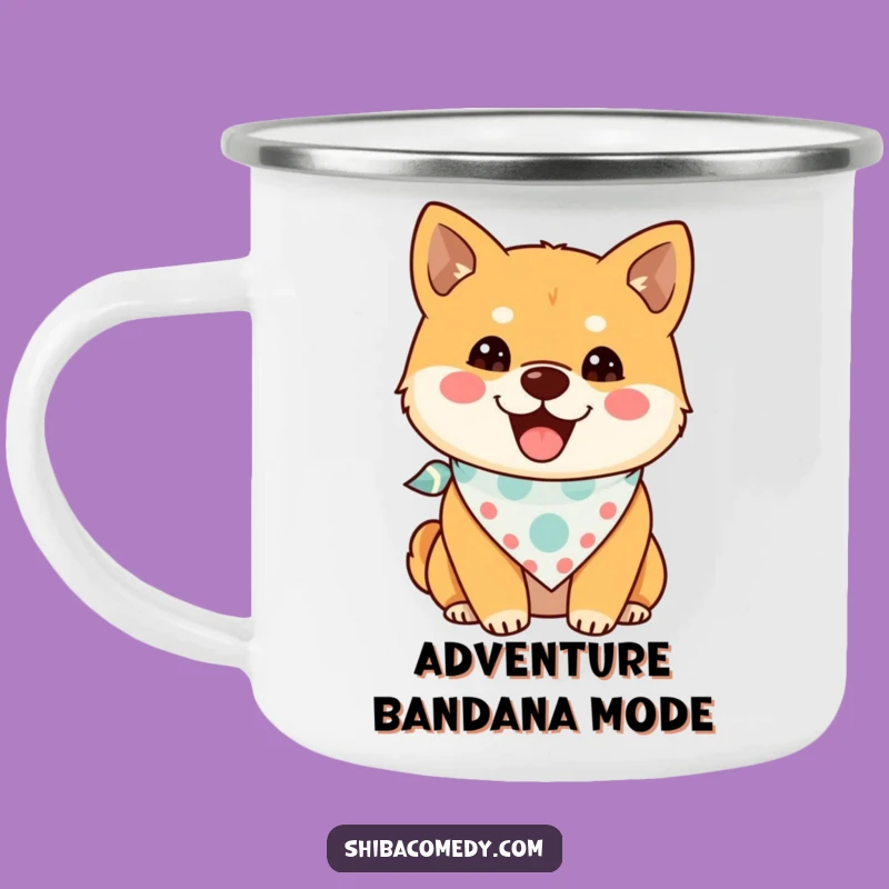 Funny Shiba Inu Bandana Camping Mug: Durable Outdoor Dog Lover Gift
