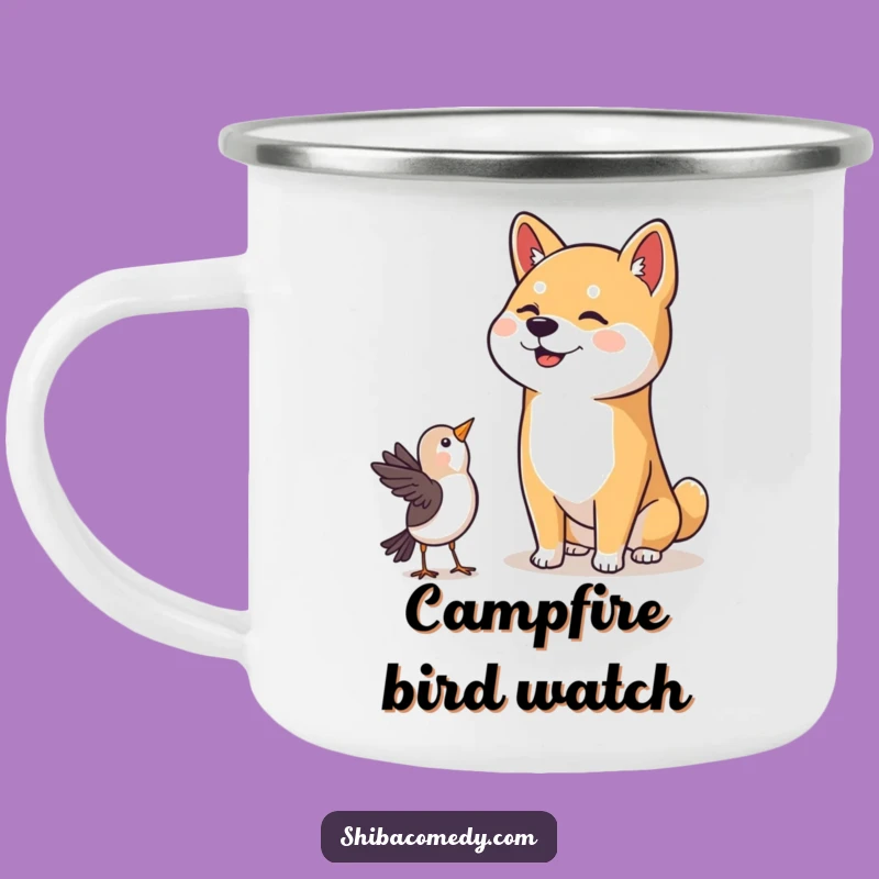 Funny Shiba Inu Head Tilt Camping Mug - Dog Lover Outdoors Gift