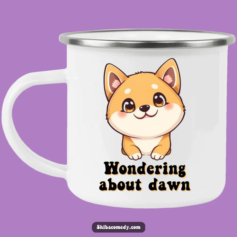 Funny Shiba Inu Head Tilt Camping Mug: Durable Curious Dog Mug, Perfect Outdoor Gift