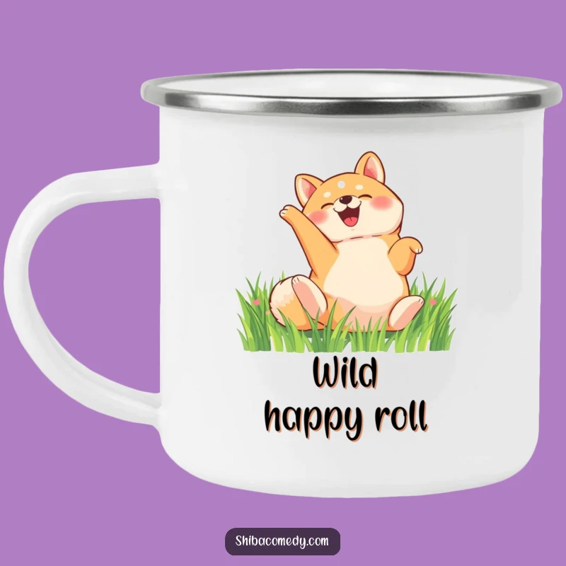 Funny Shiba Inu Rolling Camping Mug: Durable Happy Dog Mug, Perfect Outdoor Gift