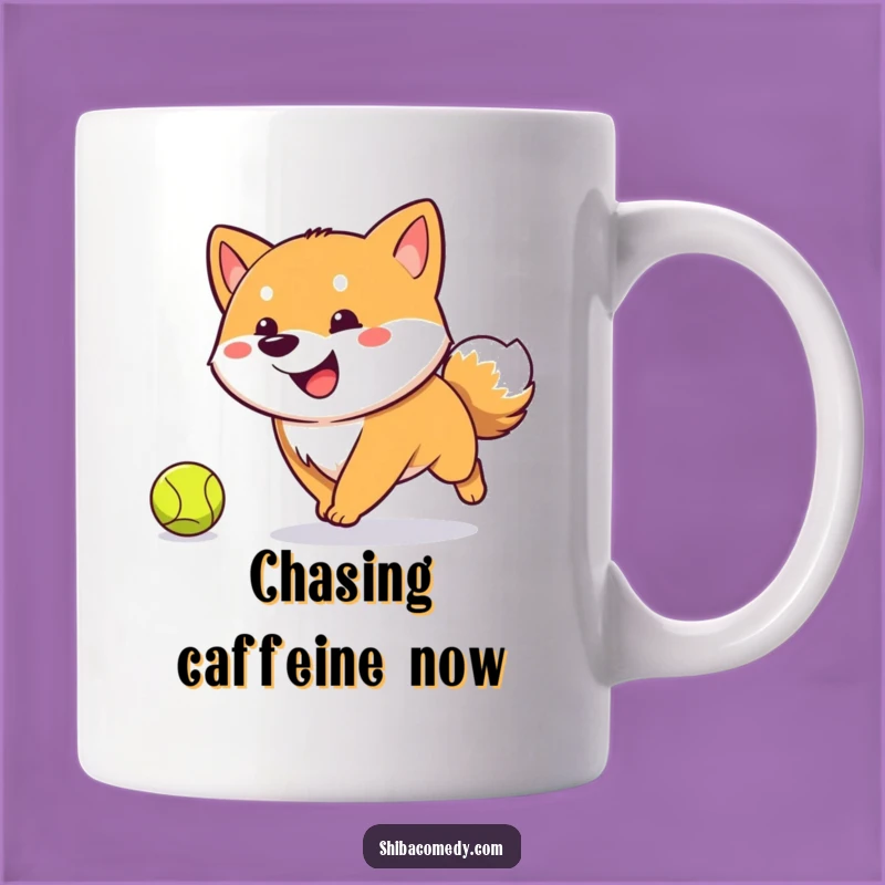 Funny Shiba Inu Tennis Ball Mug: Hilarious Action Design for Dog Lovers!
