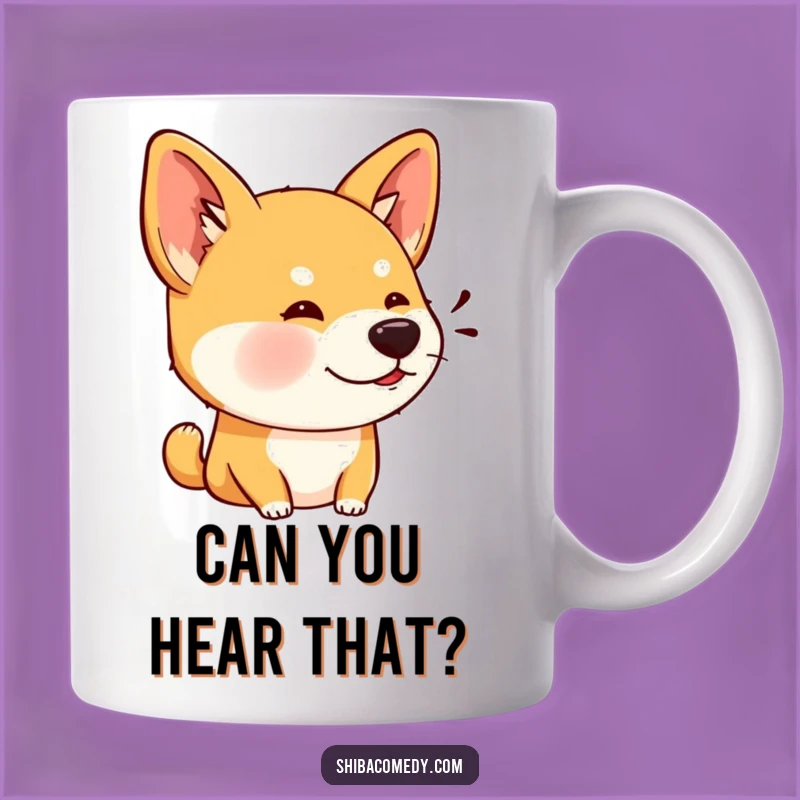 Funny Shiba Inu Listening Mug: Hilarious Gift for Eavesdropping Dog Lovers!