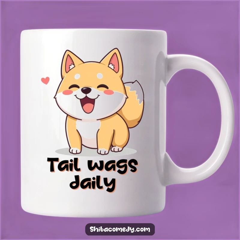 Funny Shiba Inu Mug: Happy Tail Wag, Perfect Gift for Dog Lovers