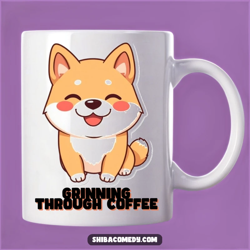Funny Shiba Inu Mug: Playful Grin Dog Lover Gift, Hilarious Canine Coffee Cup