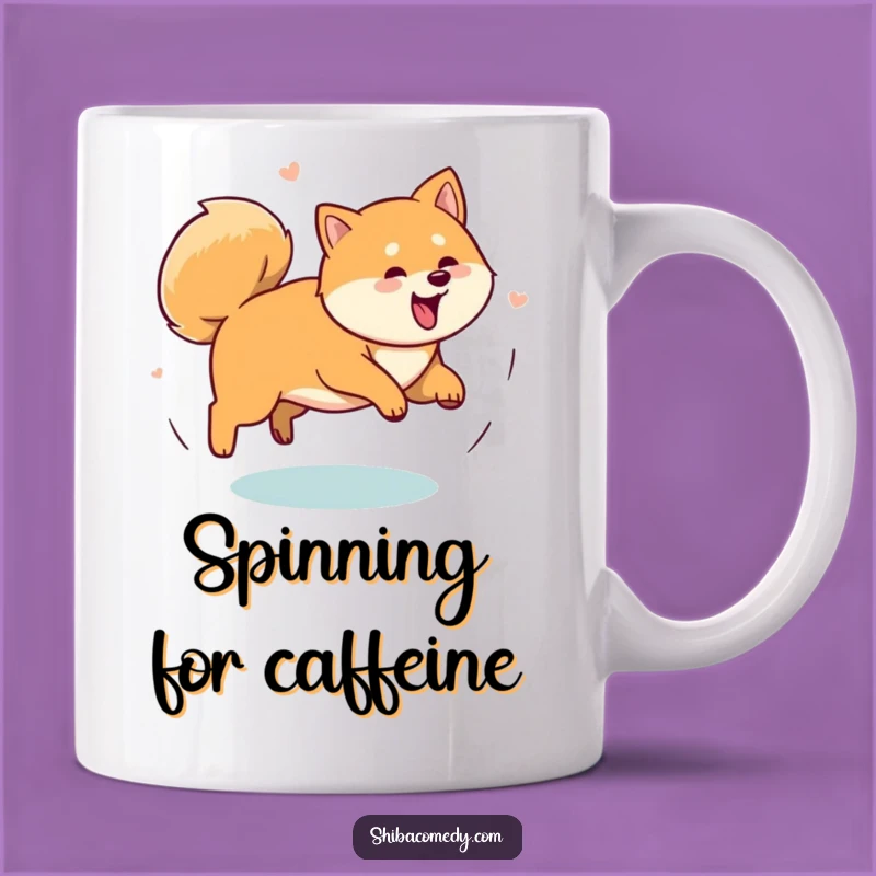 Funny Shiba Inu Tail Chase Mug: Hilarious Dog Antics Gift