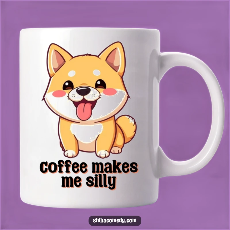 Funny Shiba Inu Tongue Out Mug: Goofy Dog Lover Gift, Hilarious Expression Cup