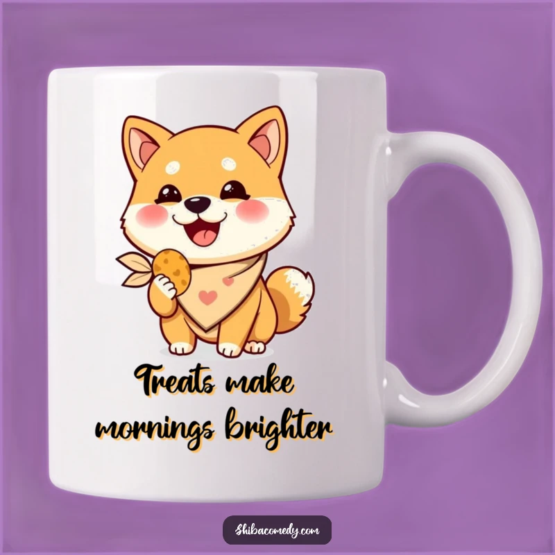 Funny Shiba Inu Treat Mug: Happy Dog in Bandana, Perfect Funny Gift for Dog Lovers