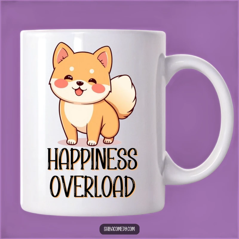 Funny Wagging Shiba Inu Tail Mug: Happy Dog Lover Gift for Coffee