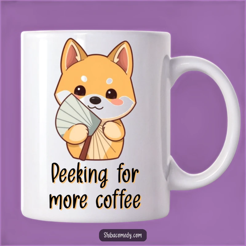 Funny Curious Shiba Inu Fan Mug: Peek-a-Boo Humor Gift