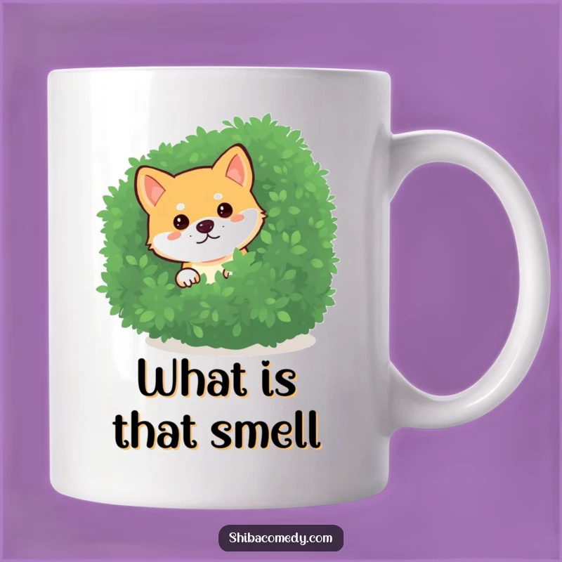 Funny Curious Shiba Inu Bush Mug: Peeking Dog Lover Gift for Coffee