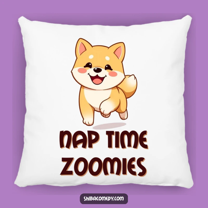 Funny Happy Shiba Inu Running Pillow: Cozy Welcome Accent Gift
