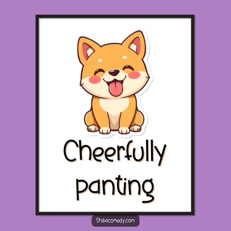 Funny Shiba Inu Digital Art: Cheerful Dog Print, Instant Happiness