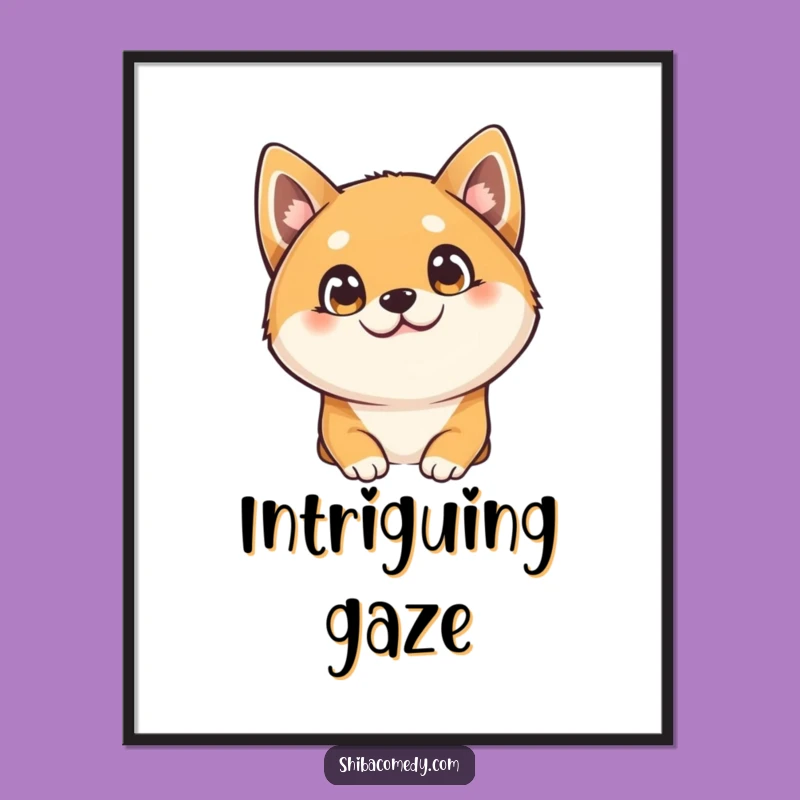 Funny Shiba Inu Head Tilt Digital Art: Curious Dog Printable, Perfect Instant Humorous Gift