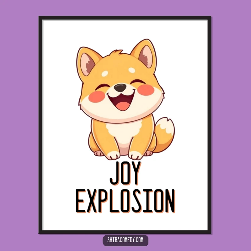 Funny Shiba Inu Joy Digital Art - Grinning Dog Download for Walls