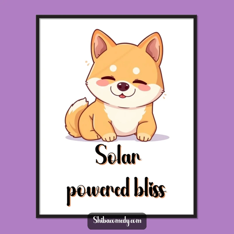 Funny Snoozing Shiba Inu Digital Art: Peaceful Nap - Instant Funny Gift Download!