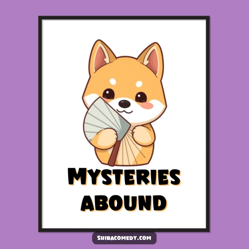 Funny Curious Shiba Inu Fan Digital Print: Instant Mystery Art