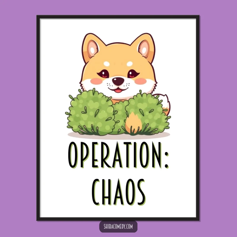 Funny Shiba Inu Mischief Digital Art - Instant Playful Dog Download