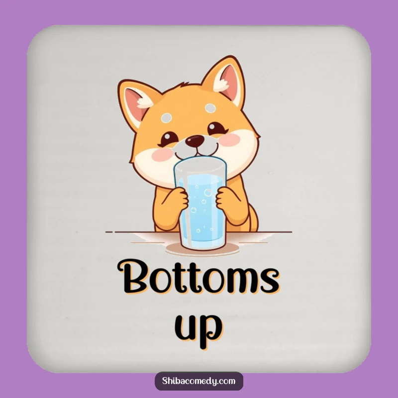 Funny Shiba Inu Water Lover Coaster - Hilarious Dog Drink Accessory