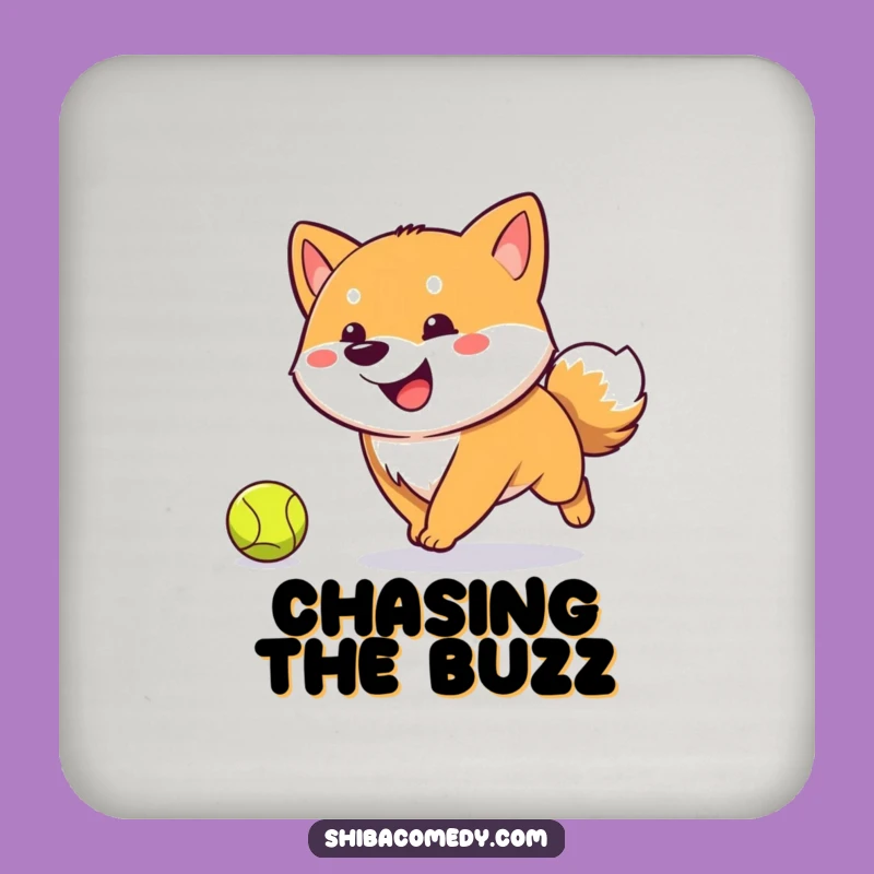 Funny Shiba Inu Fetch Coaster: Protect Surfaces with Hilarious Action!