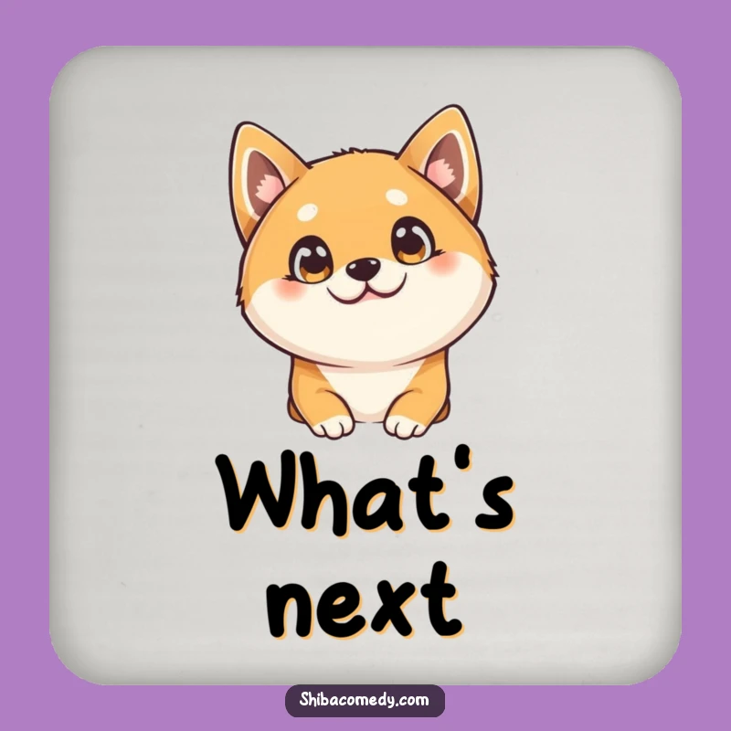 Funny Shiba Inu Head Tilt Coaster: Curious Dog Drink Protector, Perfect Humorous Gift