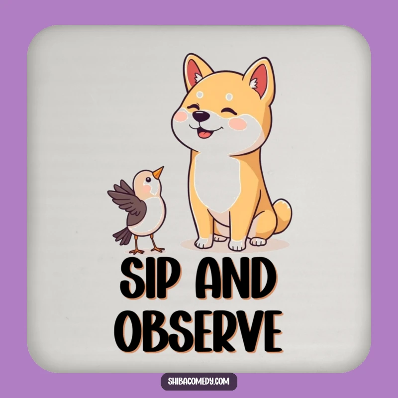 Funny Shiba Inu Head Tilt Coaster Set - Cute Dog Decor Gift