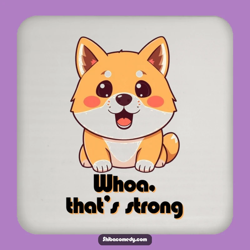 Funny Surprised Shiba Inu Coaster: Hilarious Reaction Table Art