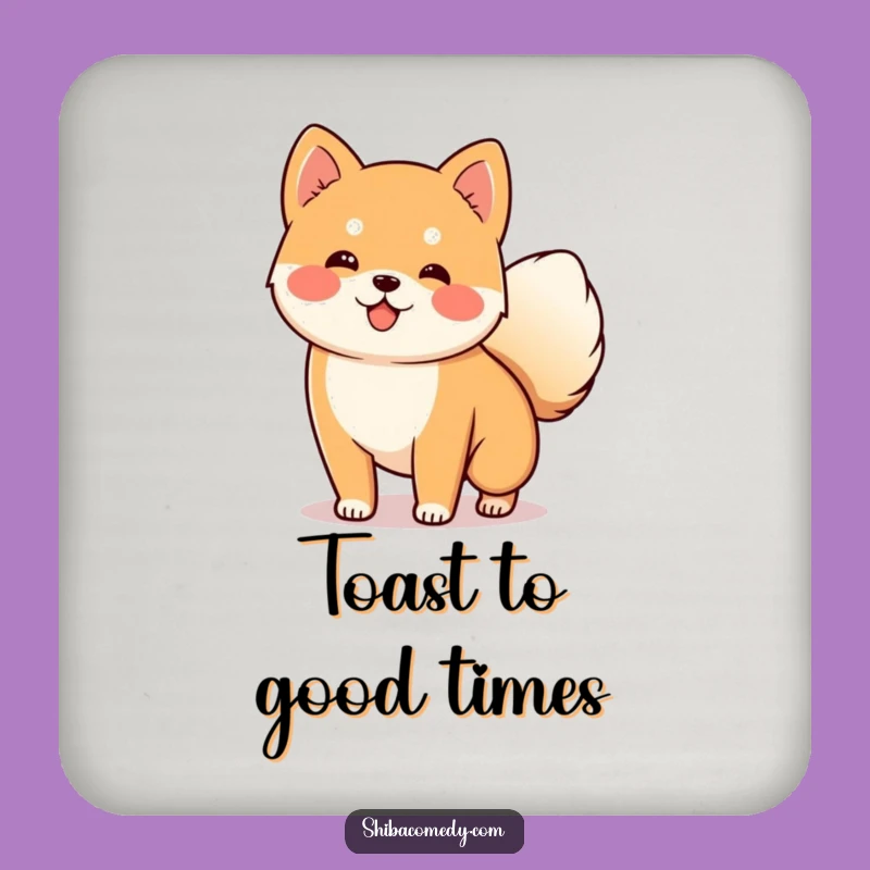 Funny Wagging Shiba Inu Tail Coaster Set: Happy Dog Drink Protection Gift