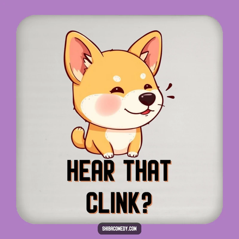 Funny Shiba Inu Listening Coaster: Protect Surfaces with Canine Charm!
