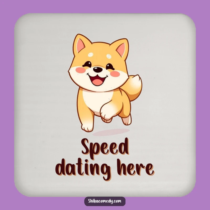 Funny Happy Shiba Inu Running Coaster: Joyful Dog Welcome Decor