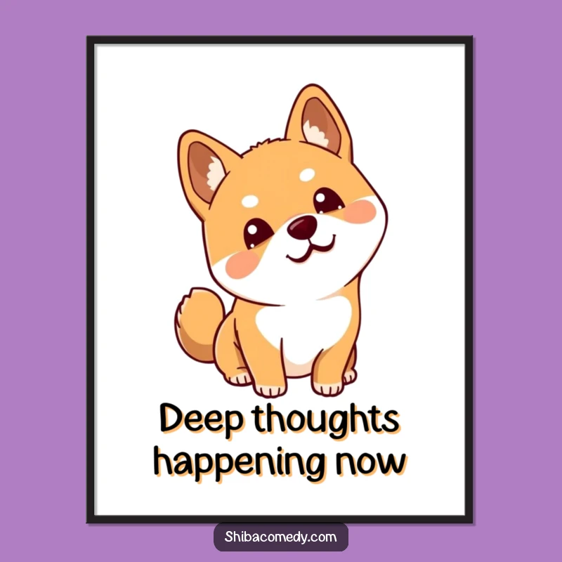 Funny Curious Shiba Inu Head Tilt Poster: Adorable Wall Art