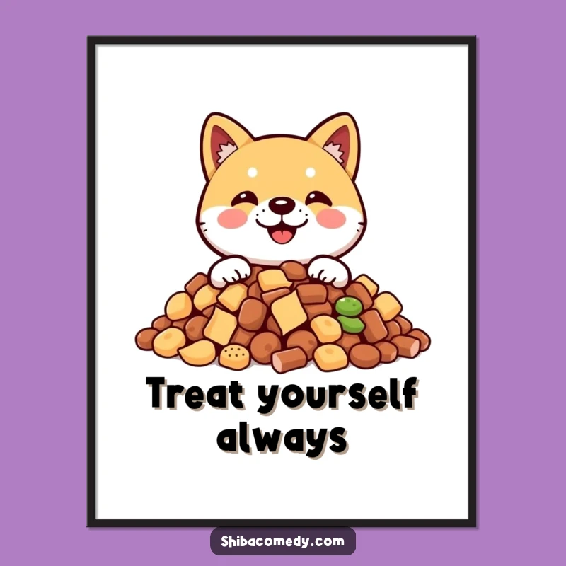 Funny Shiba Inu Treat Poster: Hilarious Wall Art for Dog Lovers!