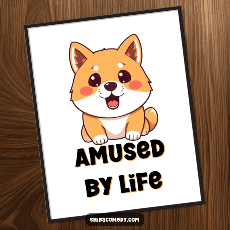Funny surprised Shiba Inu poster showing a dog with its mouth agape in a hilarious expression of surprise.