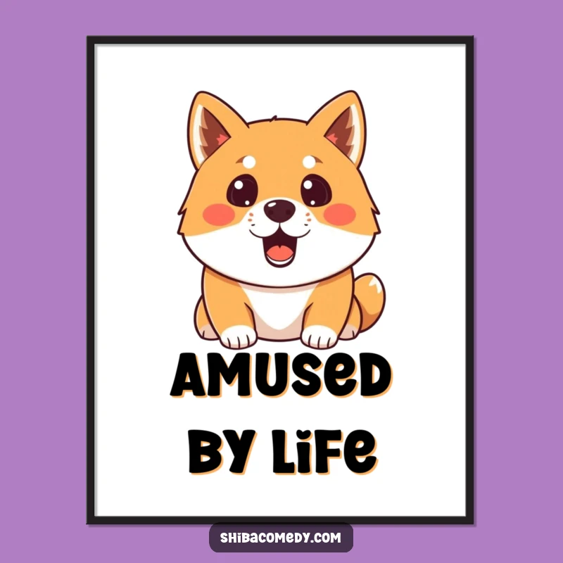 Funny Surprised Shiba Inu Poster: Hilarious Dog Reaction Wall Art