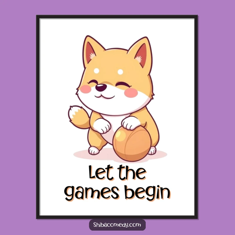 Funny Playful Shiba Inu Poster: Mischief Art - Hilarious Wall Decor & Funny Gift!
