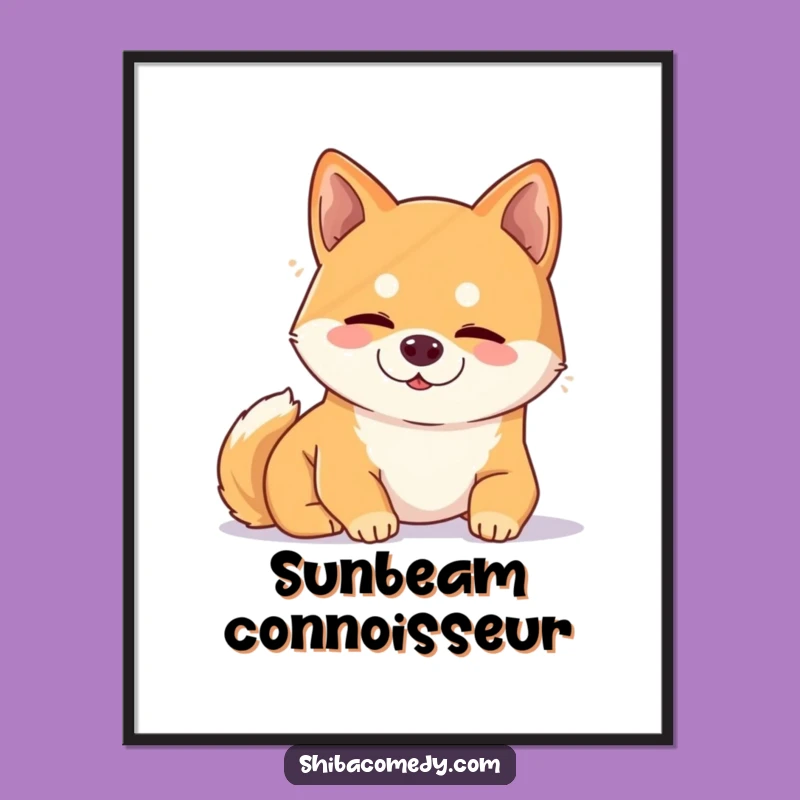 Funny Snoozing Shiba Inu Poster: Peaceful Art - Hilarious Wall Decor & Funny Gift!