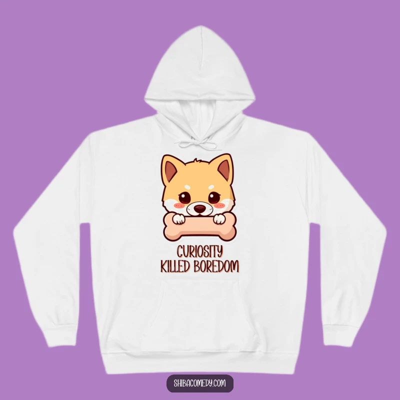 Cozy Funny Shiba Inu Hoodie - Curious Dog Gift for Sneaky Cuddles