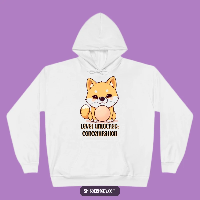 Funny Shiba Inu Balancing Ball Hoodie: Cozy & Hilarious Dog Lover Apparel