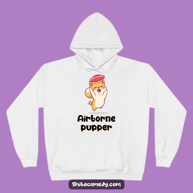 Funny Shiba Inu Frisbee Hoodie: Cozy Dog's Catching Comfort Gift