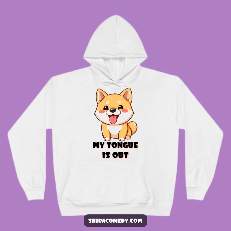 Funny Shiba Inu Tongue Out Hoodie: Cozy Comfort with a Silly Design, Great Dog Gift