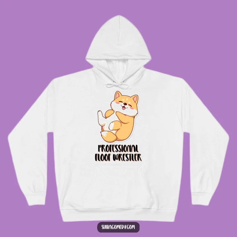 Cozy Funny Shiba Inu Rolling Hoodie: Warmth and Laughter for a Perfect Gift