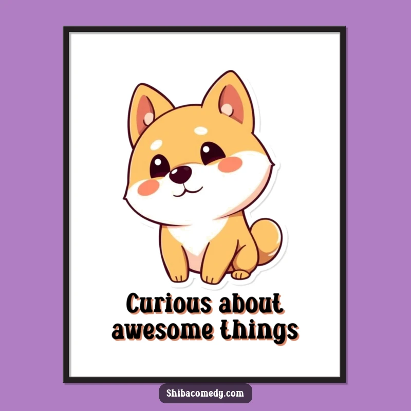Funny Free Printable Wall Art: Curious Shiba Inu Decor