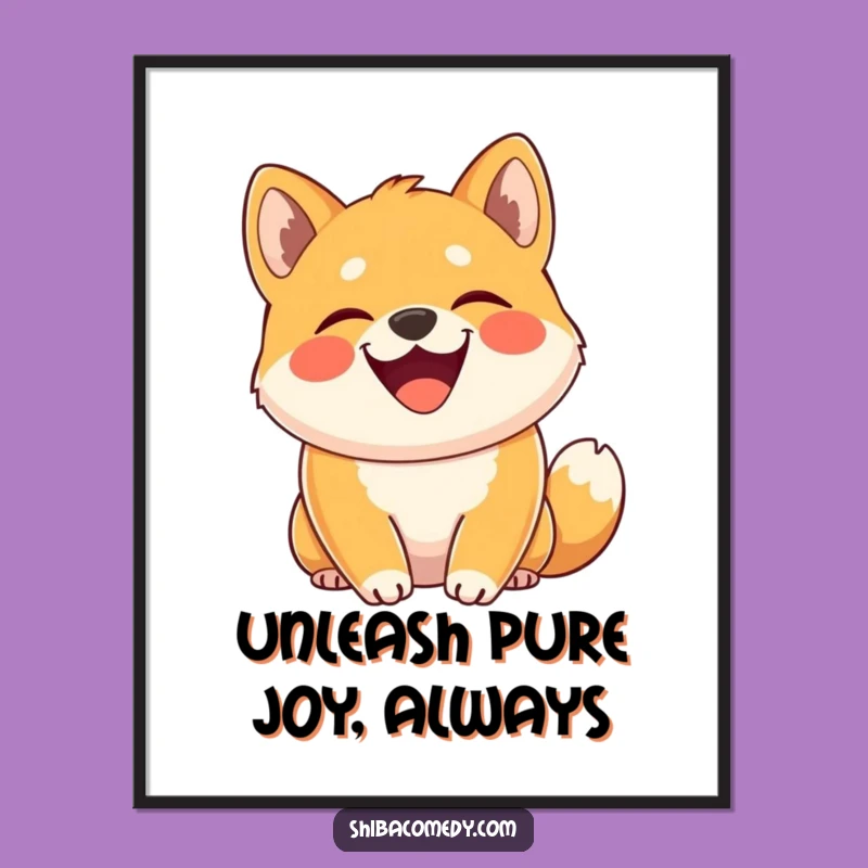 Free Printable Shiba Inu Joyful Wall Art: Happy Dog Downloadable Decor