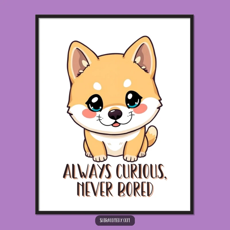 Free Printable Wall Art: Cute Shiba Inu Curious Eyes Decor