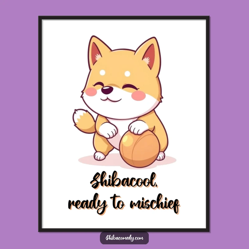 Free Printable Wall Art: Playful Shiba Inu, Humorous Downloadable Art for Fun Spaces