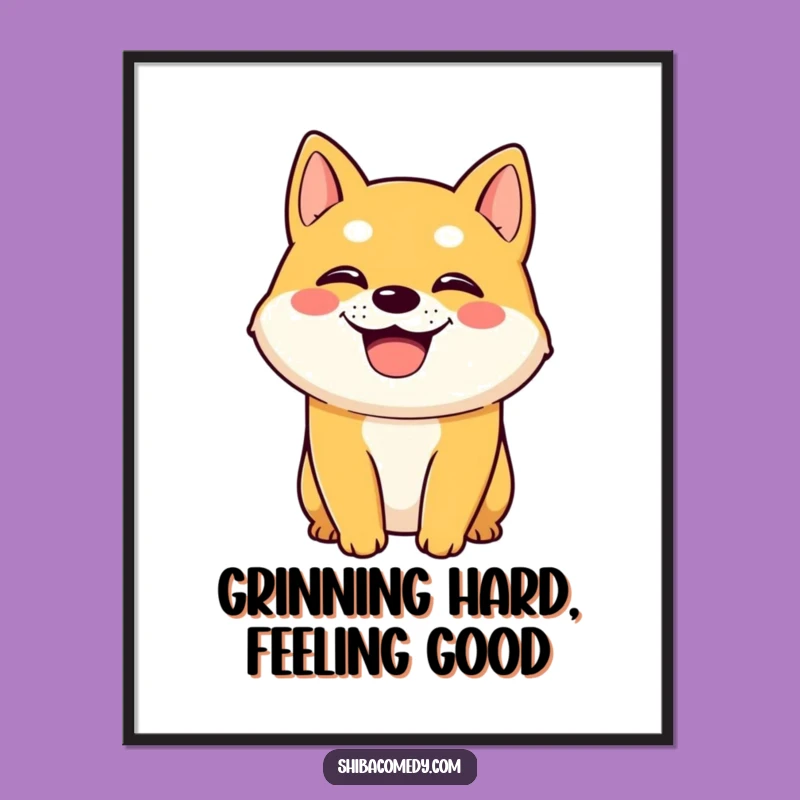 Funny Free Printable Wall Art: Grinning Shiba Inu Decor
