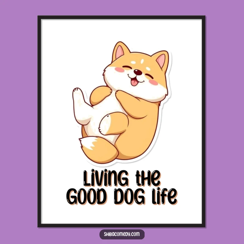 Free Printable Wall Art: Funny Shiba Inu Rolling Dog Decor